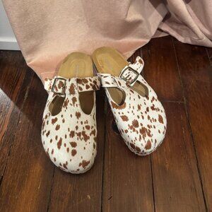 Intentionally Blank Parma Clog Mule - Speckled Cowhide sz 38